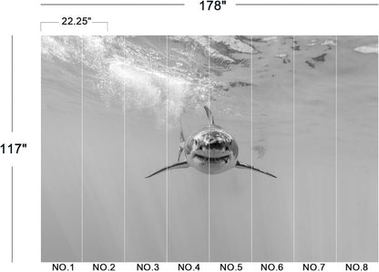 Shark Wall Mural Wallpaper for Bedroom 178" x 117"