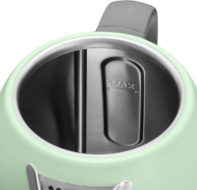BUYDEEM K640 Stainless Steel Electric Tea Kettle with Auto Shut-Off and Boil Dry Protection, 1.7 Liter Cordless Hot Water Boiler with Swivel Base, 1440W, Cozy Greenish