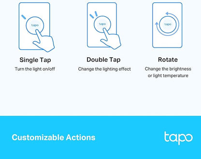 Tapo TP-Link Smart Button | Wireless Remote Dimmer Switch | 3-Way Control | Tap & Rotate HUB Required | 1+ Year Battery Life