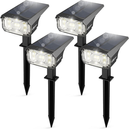 Solar Spot Lights Outdoor,IP65 Waterproof 40 LEDs Landscape Spotlights,USB & Solar Powered Wall Lights,3 Modes Outdoor Solar Garden Lights for Yard Porch 4 Pack