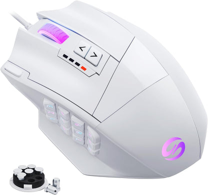 UtechSmart Venus Gaming Mouse RGB Wired, 16400 DPI High Precision Laser Programmable LED MMO Computer Gaming Mice with 12 Side Buttons