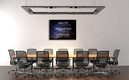 Inspirational Canvas Wall Art Ability Motivation Attitude Painting Picture Motivational Positive Quotes Modern Inspiring Posters Prints Artwork Home Classroom Office Wall Decor Framed [30''Wx 40''H]