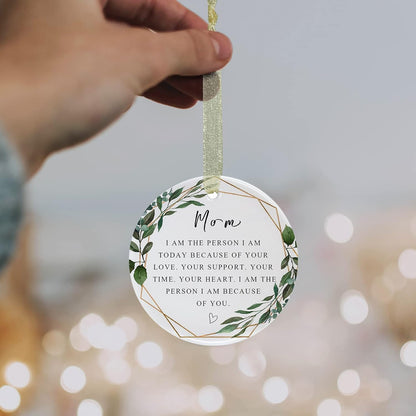 Mom Ornaments 2025 Mother Mother's Day Ornament Mom Christmas Ornamentfrom Son&Daughter Forever Best Ever Gift Mother's Birthday Double-Sided Printing Ceramic(2.9")