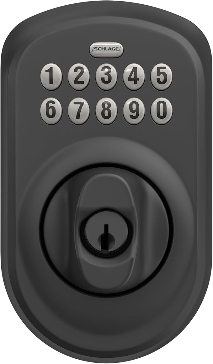 SCHLAGE BE365 PLY 622 Keypad Electronic Deadbolt, Matte Black