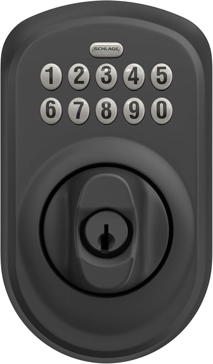 SCHLAGE BE365 PLY 622 Keypad Electronic Deadbolt, Matte Black