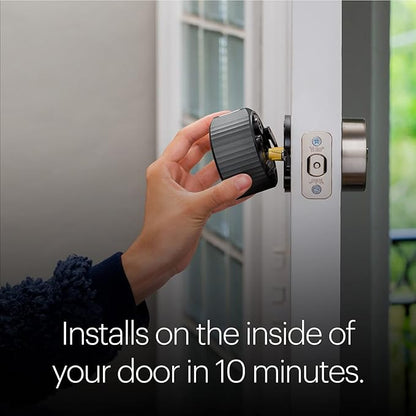August Home, Matte Black Wi-Fi Connected Smart Keyless Entry Door Lock (4th Generation), Electronic Door Lock Fits Your Existing Deadbolt in Minutes, ‎AUG-SL05-M01-G01
