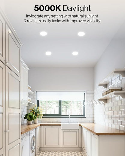 Sunco 96 Pack 6 Inch LED Recessed Light, Retrofit Downlight Can Lights for Ceiling, Baffle Trim, 1050 LM, 13W (75W Equivalent), 5000K Daylight, Dimmable, Damp Rated UL.