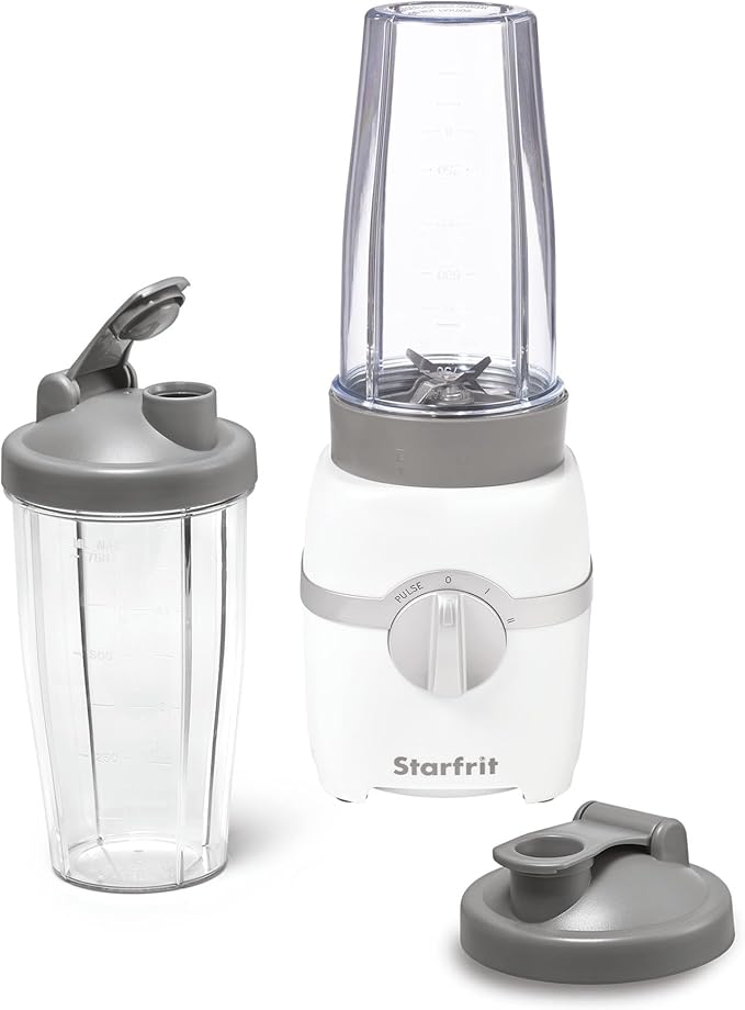 Starfrit Personal Blender - Two 828ml Cups - High, Low & Pulse Modes - 300W - White