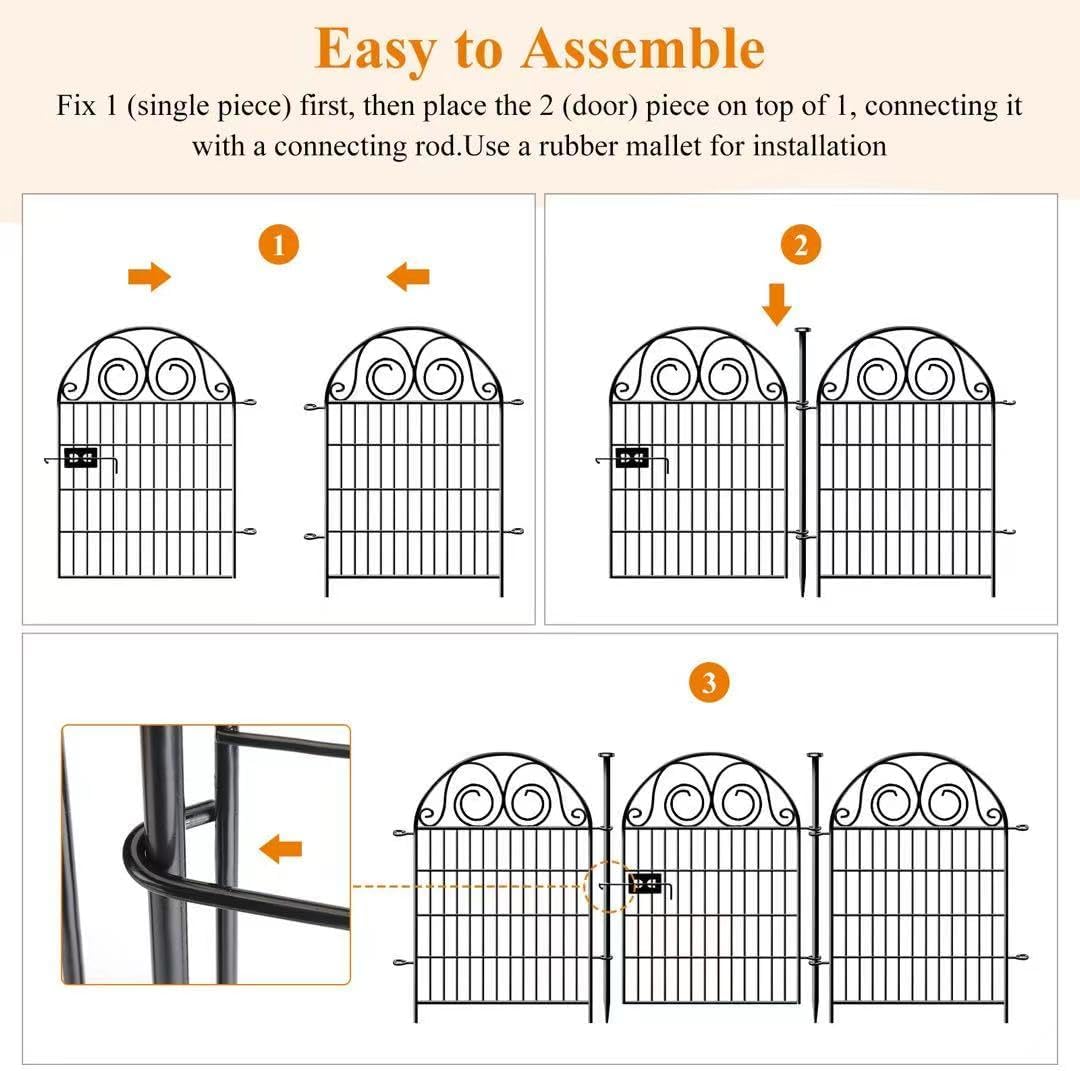 Garden Fencing 36 Inch High, 4 Panels Total Length 8.8 Ft Dog Fences Outdoor for Yard, Dog Digging Fence Barrier, Reusable Defense Fence for Yard│Patented