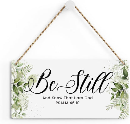 Be Still And Know That I Am God Prayer Room Decor Rustic Bible Verse Sign Scripture Printed Wood Sign Wall Art Religious Gifts Faith Based Gifts