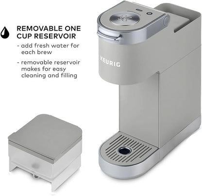 Keurig K-Mini Plus Single Serve Coffee Maker – Slim 5-Inch Design, 6–12oz Brew Size, Pod Storage & Cord Wrap – Gray (Renewed)