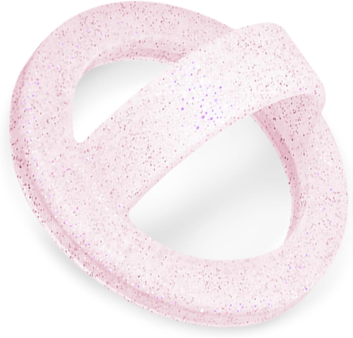 Magnetic Silicone Ring Grip Phone Holder, Loop Grip Phone Holder,Magnetic Phone Loop,Magsafe Phone Grip,Compatible with Magsafe for iPhone 16/15/14/13/12 Series (Pink Sparkle)