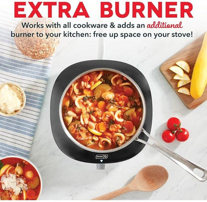 Dash Pyroceram Glass Burner - Designed for Multi-Function Cooking - Lightweight Device with Durable Pyroceram Glass - Quick Infrared Heating System & Five-Temperature Settings - Aqua