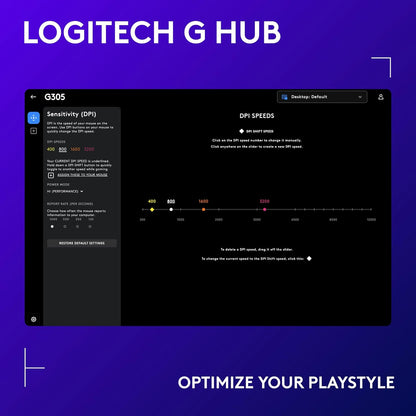 Logitech G305 LIGHTSPEED Wireless Gaming Mouse, Hero 12K Sensor, 12,000 DPI, Lightweight, 6 Programmable Buttons, 250h Battery Life, On-Board Memory, PC/Mac - Mint