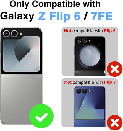 STORMTAL for Samsung Galaxy Z Flip 6 Case/Z Flip 7 FE Case, Hinge Protection, Built-in Screen Protector, Wireless Charging, Slim Rugged Phone Protective Case for Galaxy Z Flip 6 Black