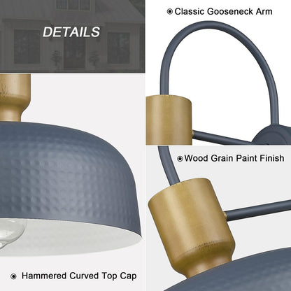 Outdoor Barn Light Gooseneck Barn Light, Farmhouse Exterior Wall Mount Light Vintage Wall Lighting Fixture Industrial Sconce Lantern for Porch, Entryway, Garage, Blue, 1 Pack