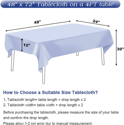 SquarePie Sequin Tablecloth 50 x 72 Inch Navy Blue Sparkly Table Linen for Wedding Party