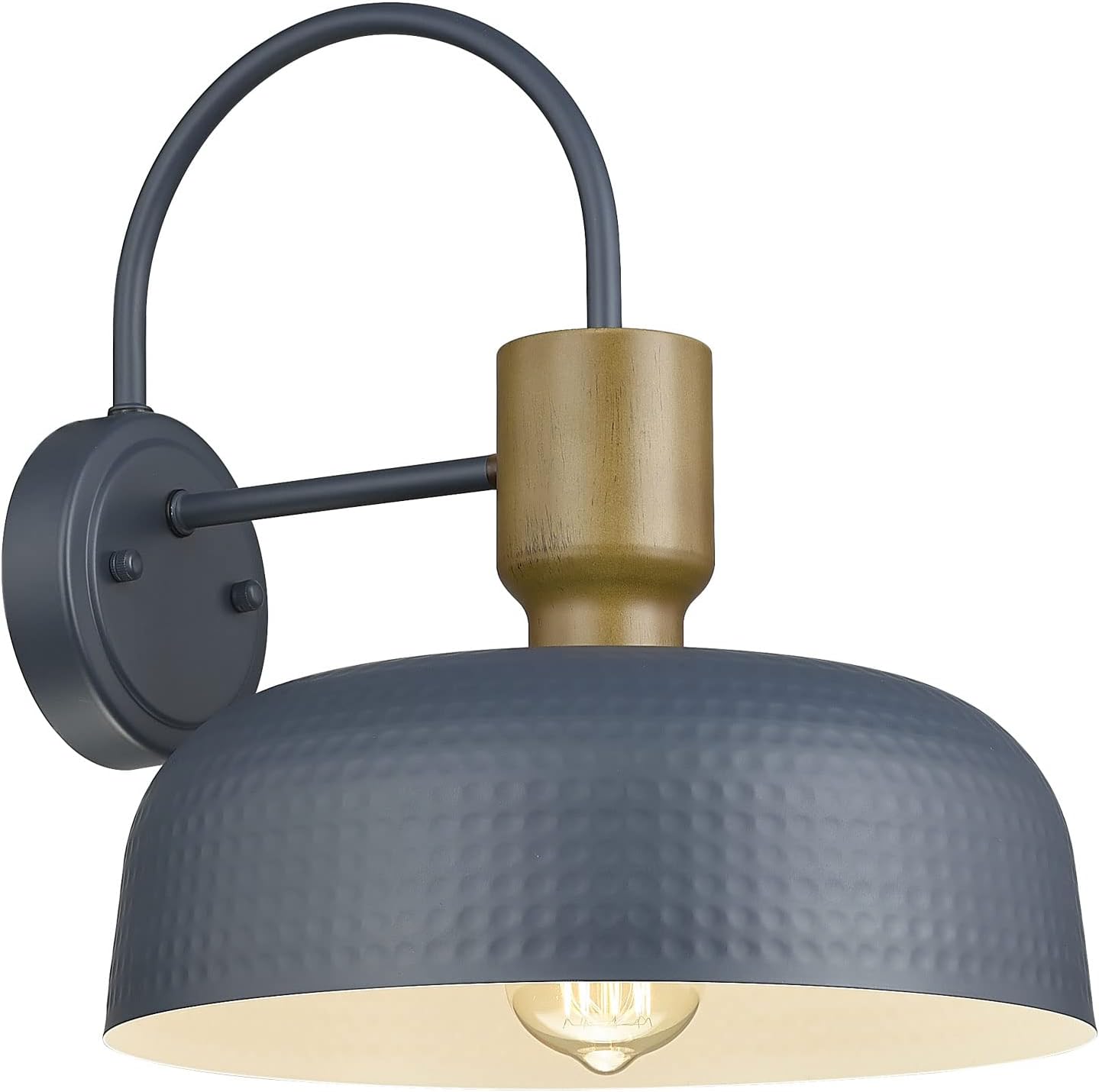 Outdoor Barn Light Gooseneck Barn Light, Farmhouse Exterior Wall Mount Light Vintage Wall Lighting Fixture Industrial Sconce Lantern for Porch, Entryway, Garage, Blue, 1 Pack