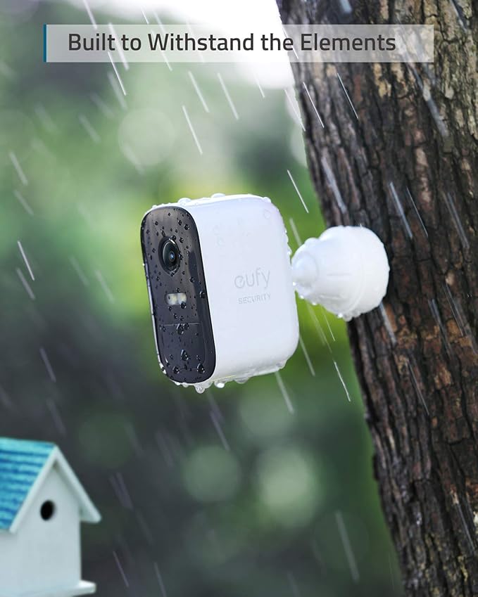 eufy security, eufyCam 2C Pro 4-Cam Kit, Wireless Home Security System with 2K Resolution, 180-Day Battery Life, HomeKit Compatibility, IP67, Night Vision, and No Monthly Fee.