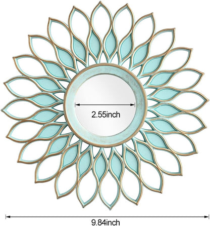 Small Round Decorative Mirrors Pack of 3 for Room & Home | Green Circle Mirrors Modern Wall Decor Gifts for Women & Moms