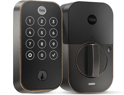 Yale Security Lock 2 Touch Deadbolt, Oil Rubbed Bronze Biometric Fingerprint Entry Door Lock with Digital Keypad for Code Entry (No Wi-Fi), YRD420-F-BLE-0BP