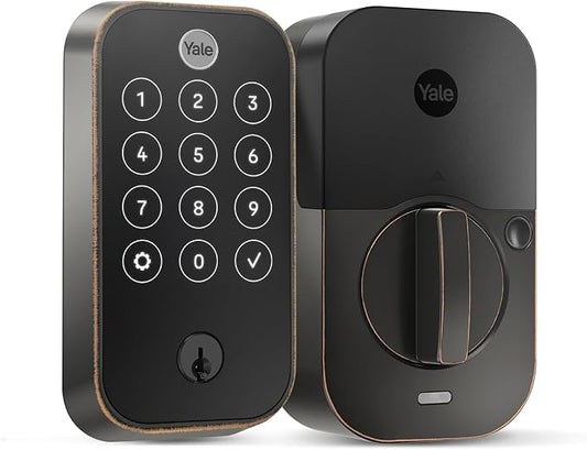 Yale Security Lock 2 Touch Deadbolt, Oil Rubbed Bronze Biometric Fingerprint Entry Door Lock with Digital Keypad for Code Entry (No Wi-Fi), YRD420-F-BLE-0BP