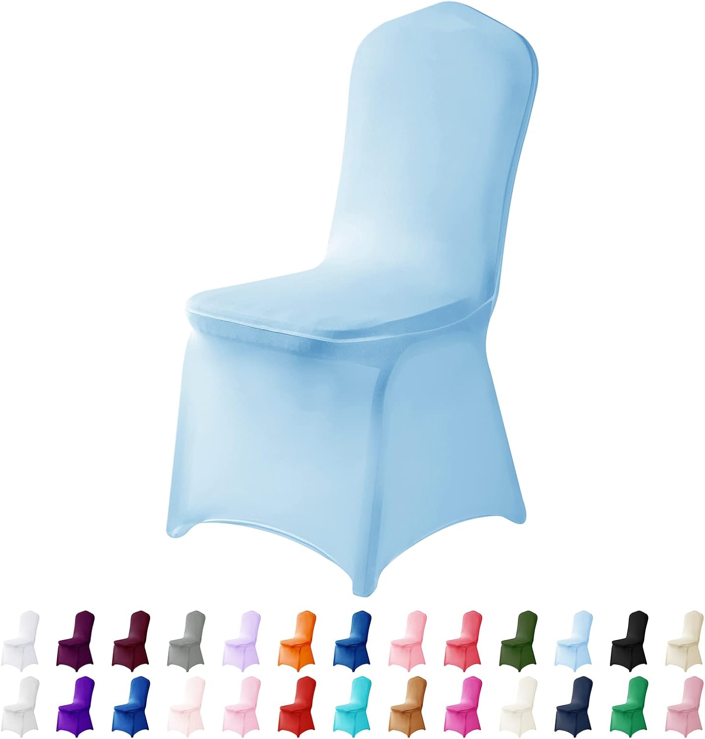 Spandex Chair Covers, 25PCS, Removable Washable Protector Stretch Covers for Living Room, Party, Banquet, Wedding Event, Hotel (Blue Mist)
