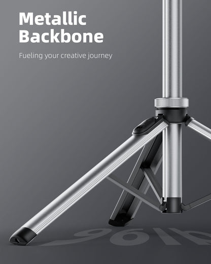EUCOS Metal 67" iPhone Tripod Stand with Remote & Lightweight Camera Stand, Sturdy Extendable Cell Phone Tripod for iPhone 15 Pro Max 14 13 12/Android