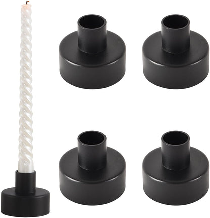 Black Candlestick Holders Set of 4,Vintage Taper Metal Candle Holders for Candle Sticks Holder Decor,Candelabra Candle Holder for Halloween Decoration Wedding Christmas Fireplace Mantel Home Decor