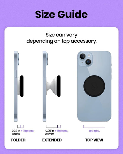Solid Color Button Phone Grip – Minimalist Design, Durable and Lightweight, Grip and Stand for Smartphones (Red, Adhesive Type)