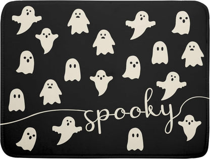 Halloween Dish Drying Mat for Kitchen Counter Spooky Ghost Holiday Super Absorbent Reversible Microfiber Kitchen Countertop Protector Dishes Pad Large 18x24 inch