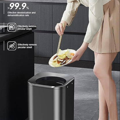Electric Food Waste Processor, 700W Smart Waste Kitchen Composter, 2.5L Capacity Countertop Automatic Food Waste Cycler, Turn Garbage to Compost and Low Noise and Quiet Design (Color : Grey)