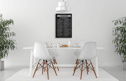 Inspirational Wall Art Inspirational Office Decor Wall Positive Quotes Success Poster 40 Reasons to Workout Canvas Artwork Picture Print Framed for Home Living Room School Wall Decor[24" W x 36" H]
