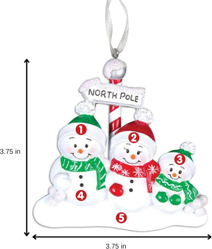 2025 Family Christmas Ornament – Personalized Ornament for Families – Custom Snowman Family Ornament – Holiday Tree Decoration Keepsake Gift (Snowman Family of 3)
