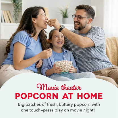 Dash SmartStore Stirring Popcorn Maker - Hot Oil Electric Popcorn Popper with Butter-Warming Tray, Clear Serving Bowl & Measuring Cup - 12 Cups, Aqua
