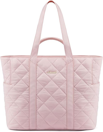 LOVEVOOK Tote Bag for Women,Light Puffer Tote Bag with Multi-pockets,Stylish Carry on Laptop Bags for Daily,Travel,Work,Gym | with Multi-pockets, Stylish, Carry on, for Daily, Travel, Work