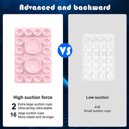 Silicone Suction Phone Holder Mount,Silicon Adhesive Phone Accessory for iPhone and Android, Hands-Free Mirror Shower Phone Holder,TikTok Videos and Selfies (Light Pink, Single Sided)