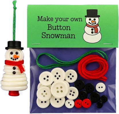DIY Christmas Button Ornament Making Set - Snowman/Santa/Angel, Fun Holiday Craft Kit for All Ages, Ideal Xmas Tree Hanging Decor & Festive Gifts (10 pcs-B)