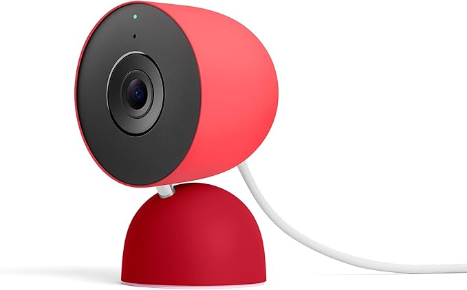 Google Nest Cam Indoor (Wired, 3rd Gen) - Security Camera with 2K Video and Gemini, Night Vision, 2-Way Audio, Works with Google Home - 2025 Model - Berry