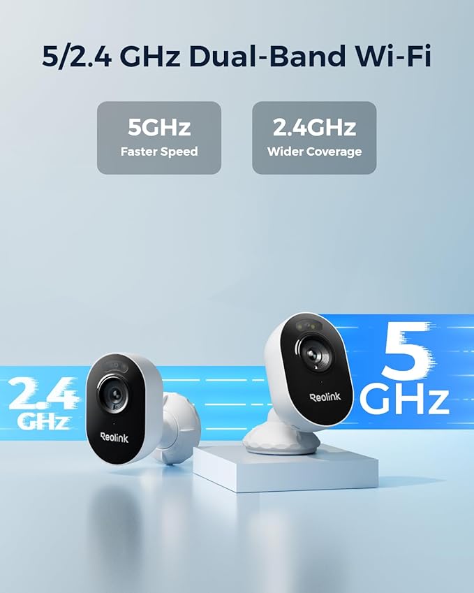 Reolink Outdoor Security Camera System, 2K Plug-in Cameras, 5G/2.4GHz Dual-band Wi-Fi, 256GB microSD Card Included, Max.512GB×2 Storage, Smart Detection, 24/7 Offline Recording, Home Hub with 2x Lumus