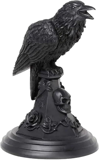 Halloween Decoration Candleholder Gothic Decor Black Candlestick Holder, Resin Ornament, Home Desktop Decoration, Christmas Decor, Party Favors, Dense Room Decor (Crow)