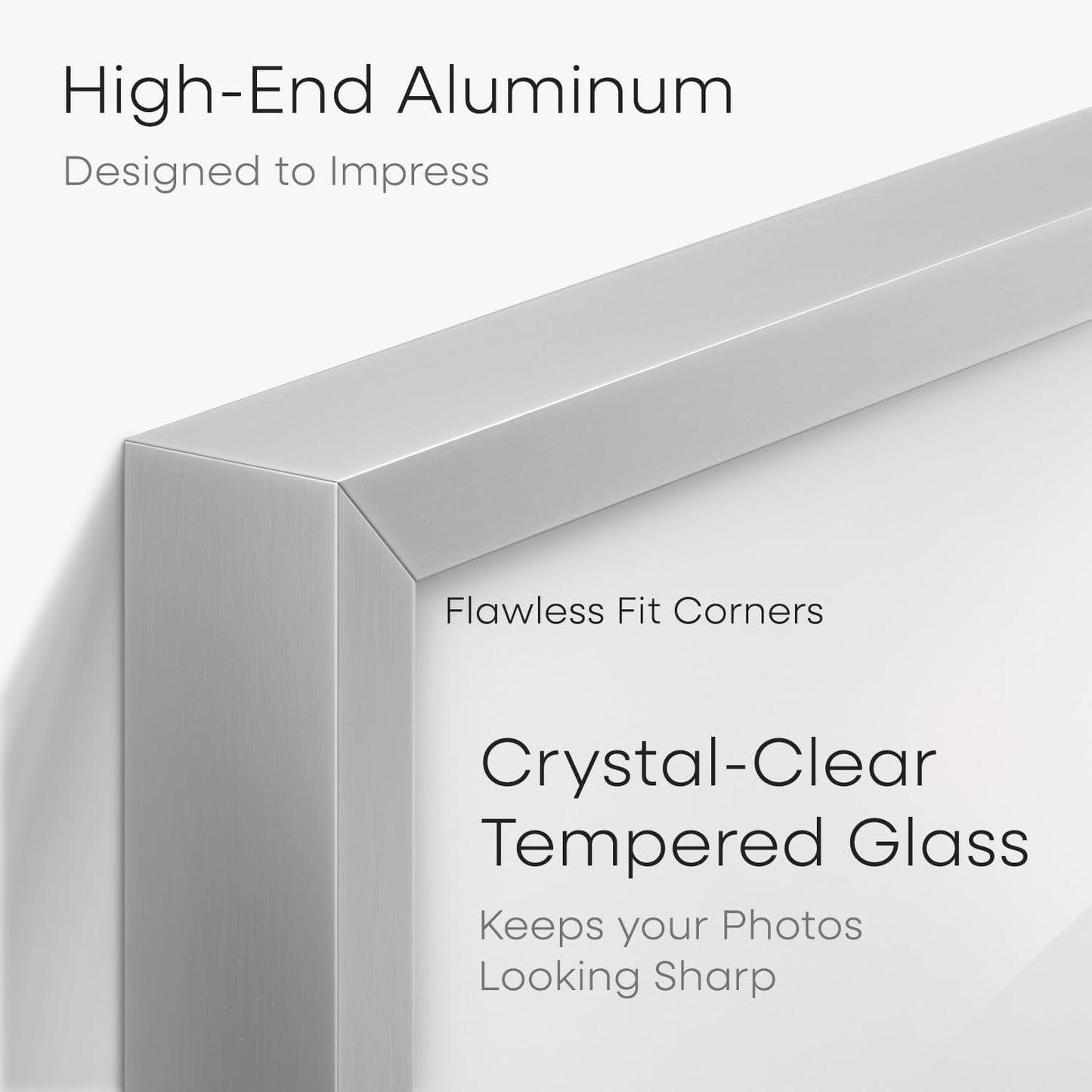 Homeforia 4x9 Business License Frame, High End Metal 4 x 9 Silver Certificate Frame with Real Glass, 9x4 Document Frames for Wall or Tabletop, 4 by 9 Picture Frames, Tempered Glass, Wall Kit, Set of 1