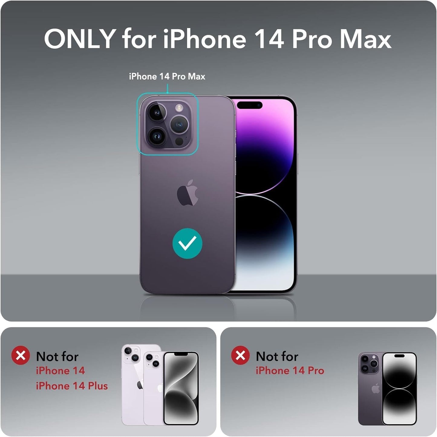 ESR 3 Pack for iPhone 14 Pro Max Screen Protector, [9H Hardness] [Military Grade Shatterproof] Tempered Glass Film with Easy Installation Tool, HD Clear, Scratch Resistant