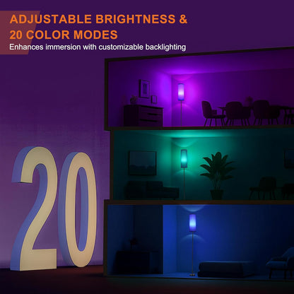 FRIDEKO HOME Floor Lamps for Living Room Bedroom, Dimmable 3 Colors Temperature & Brightness, Tall Standing Lamps, Corner Lamp with Multicolor, 800LM, 9W RGB LED Bulb, Navy Blue Shade