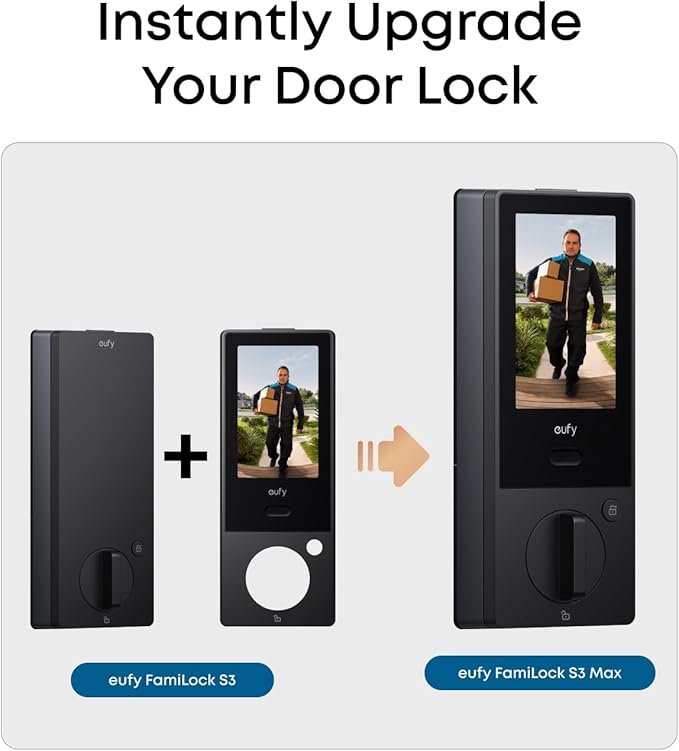 eufy FamiLock S3 Smart Lock With Palm Vein Recognition - Keyless Entry Door Lock for Front Door, 3-in-1 Wi-Fi Keypad Deadbolt+ 2K HDR Camera+ Doorbell, ANSI/BHMA Grade 1, Motion Sensor, No Monthly Fee