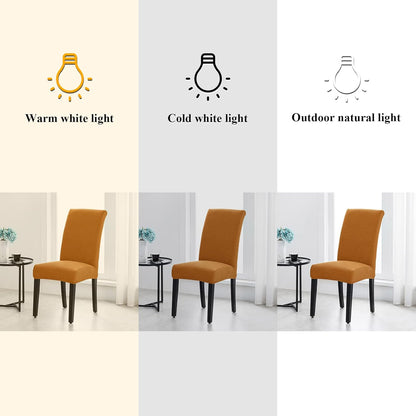 Joccun Chair Covers for Dining Room Set of 6,Dining Chair Slipcovers Stretch Dining Room Chair Covers Seat Protector,Washable Parsons Chair Cover for Home,Hotel,Banquet(Gold,6 Pack)