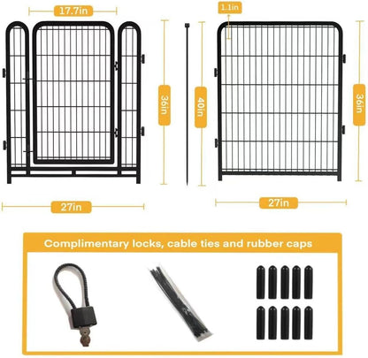 Tall Garden Fence, 36 in(H) 10 Panels Dog Fence Outdoor for Yard, Metal Dog Pen Heavy Duty Pet Puppy Exercise Pen for Rv Camping Garden Yard, Medium/Large Pets Fence Total 22.1 Ft(L)