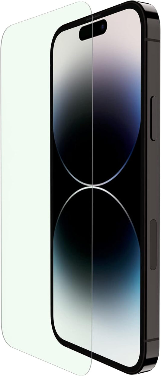 Belkin ScreenForce UltraGlass Blue Light Filter Screen Protector for iPhone 14 Pro Scratch-Resistant Impact Protection w/Included Easy Align Tray for Bubble-Free Application