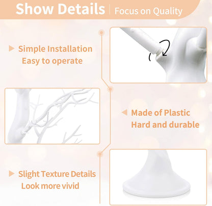 Nuptio Artificial Trees Decorative Trees: 2 Pcs White Twig Trees 22.8in Tall Halloween Decorations Wedding Centerpiece for Tables Fake Easter Tree for Christmas Thanksgiving Birthday Party Decor