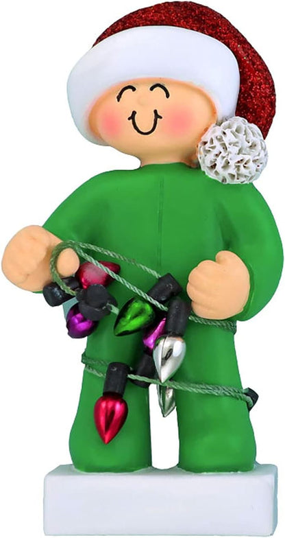 3D Toddler Ornaments for Christmas Tree 2025 - Green Pajama Ornament for Kids Ornament for Girl Personalized Christmas Ornaments for Kids Gifts for Boys Bedtime Keepsake Toddler Boy Decorations